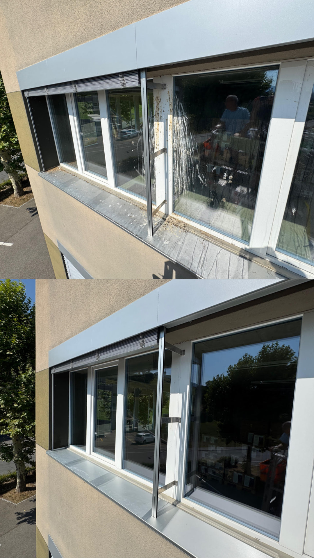 Fenster und Sims gereinigt – Vorher und Nachher